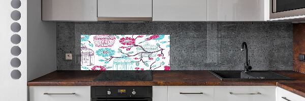 Cooker splashback Bird cages