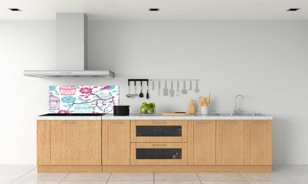 Cooker splashback Bird cages