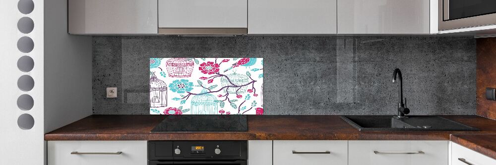 Cooker splashback Bird cages