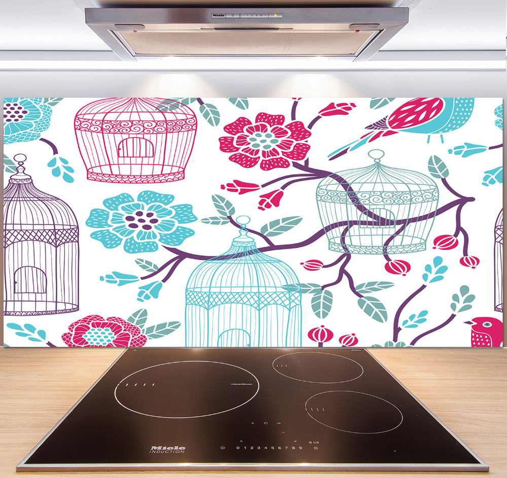 Cooker splashback Bird cages