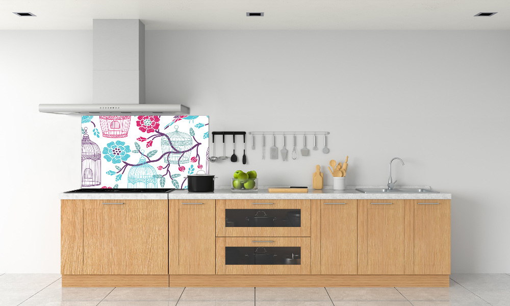 Cooker splashback Bird cages