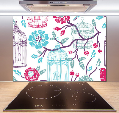 Cooker splashback Bird cages