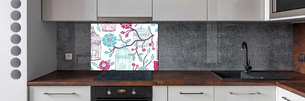 Cooker splashback Bird cages