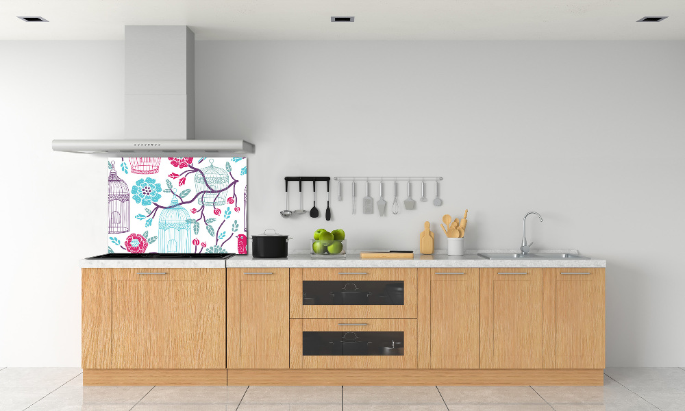 Cooker splashback Bird cages