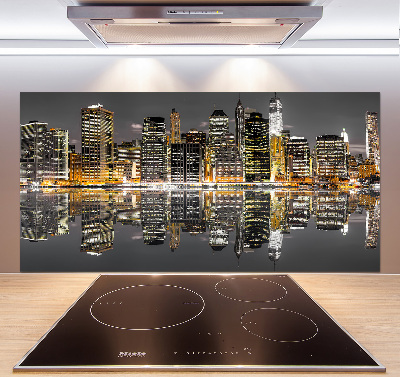 Kitchen splashback New York at night