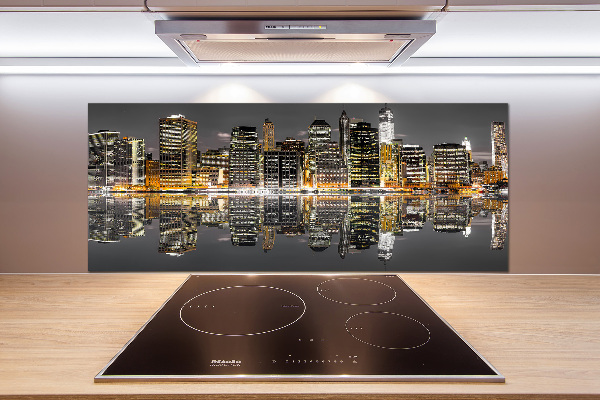 Kitchen splashback New York at night