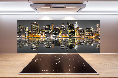 Kitchen splashback New York at night