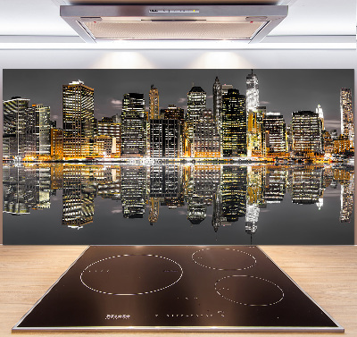 Kitchen splashback New York at night