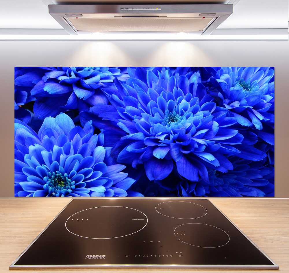 Kitchen splashback Blue aster