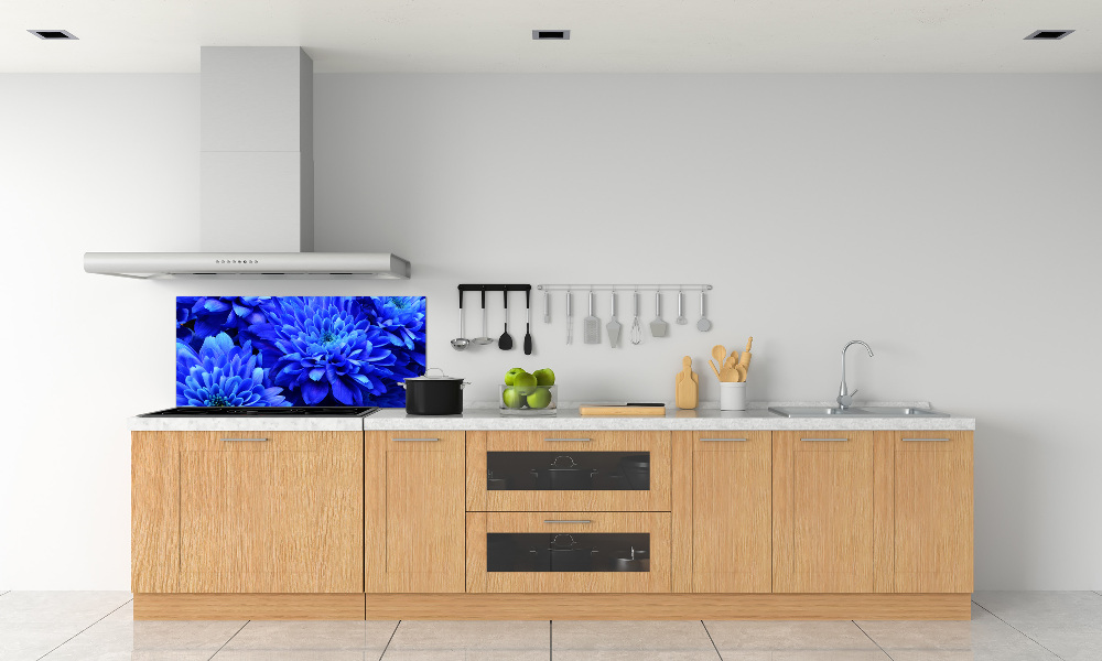 Kitchen splashback Blue aster