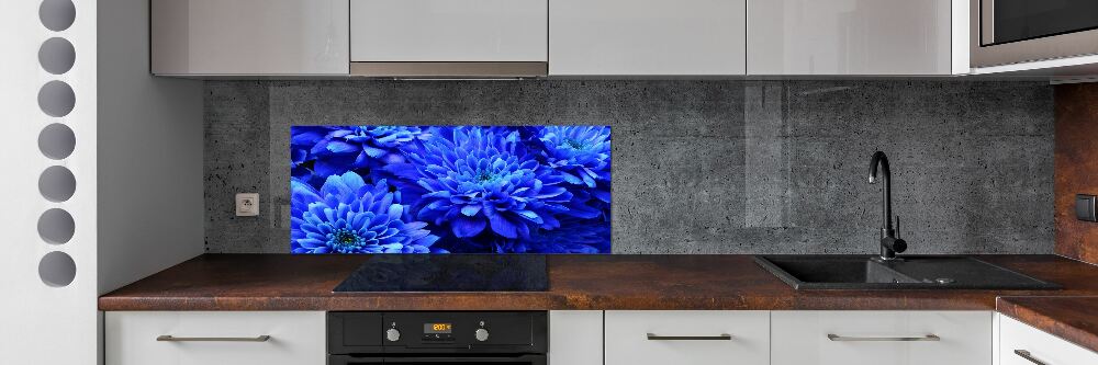 Kitchen splashback Blue aster