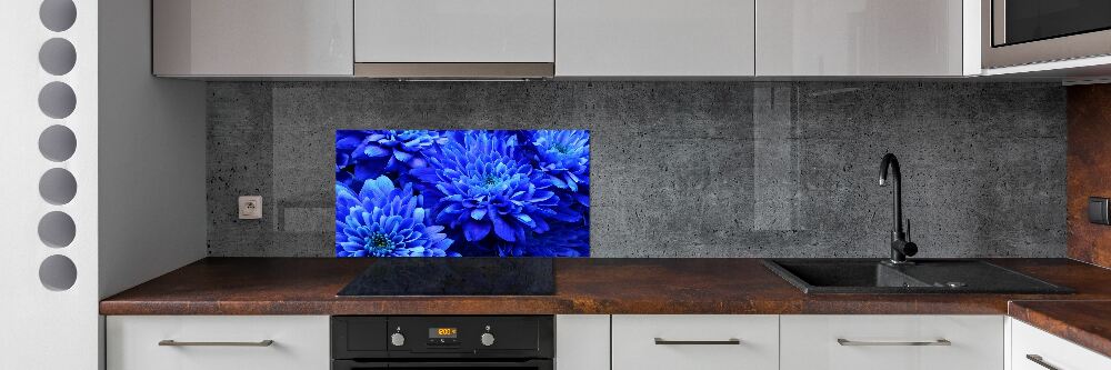 Kitchen splashback Blue aster