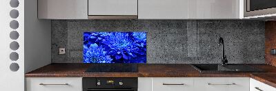 Kitchen splashback Blue aster