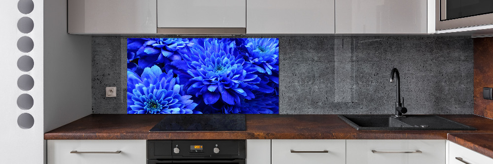 Kitchen splashback Blue aster