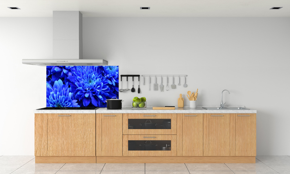 Kitchen splashback Blue aster