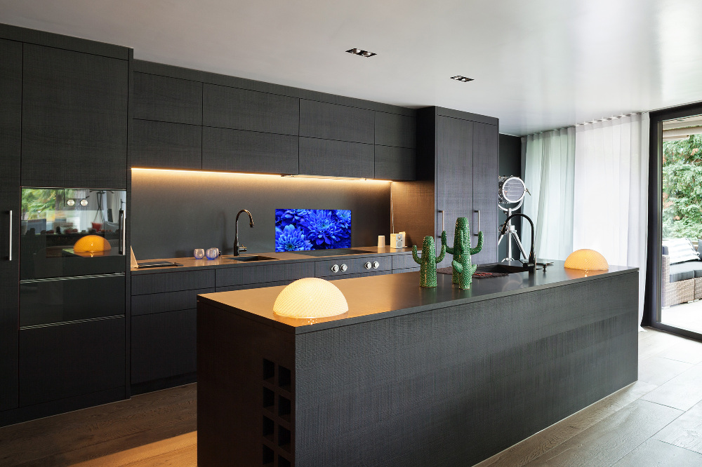 Kitchen splashback Blue aster