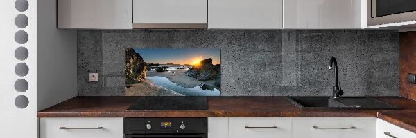 Kitchen splashback Beach rocks