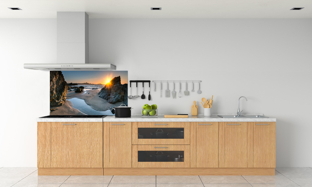 Kitchen splashback Beach rocks