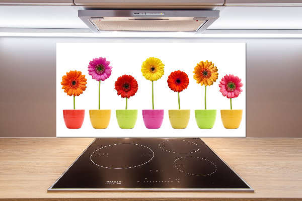 Kitchen splashback Colorful gerberas