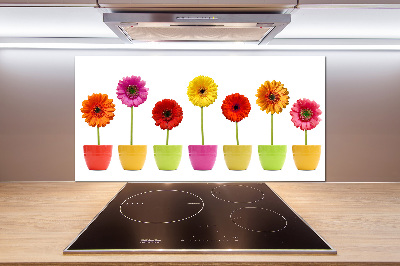 Kitchen splashback Colorful gerberas