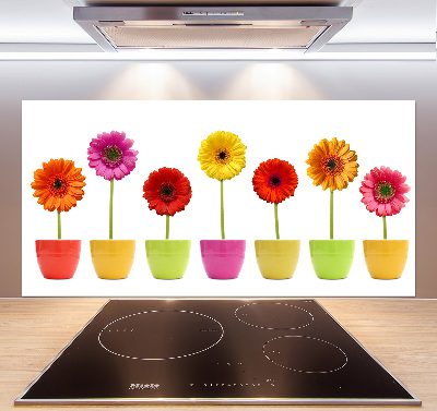 Kitchen splashback Colorful gerberas