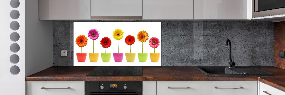 Kitchen splashback Colorful gerberas