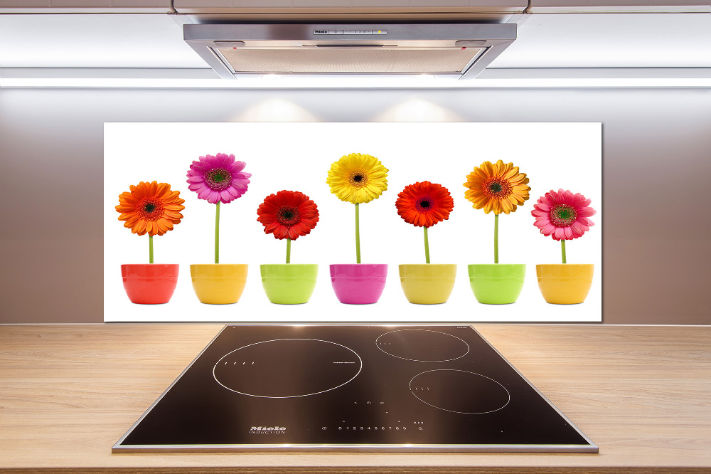 Kitchen splashback Colorful gerberas