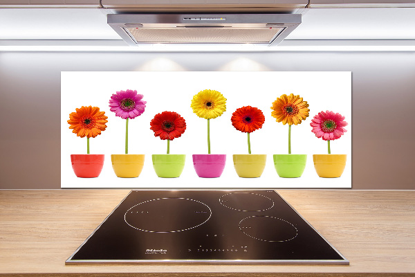 Kitchen splashback Colorful gerberas