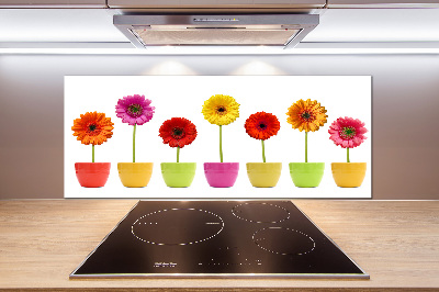 Kitchen splashback Colorful gerberas