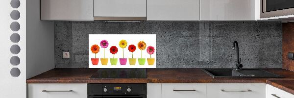 Kitchen splashback Colorful gerberas