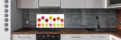 Kitchen splashback Colorful gerberas