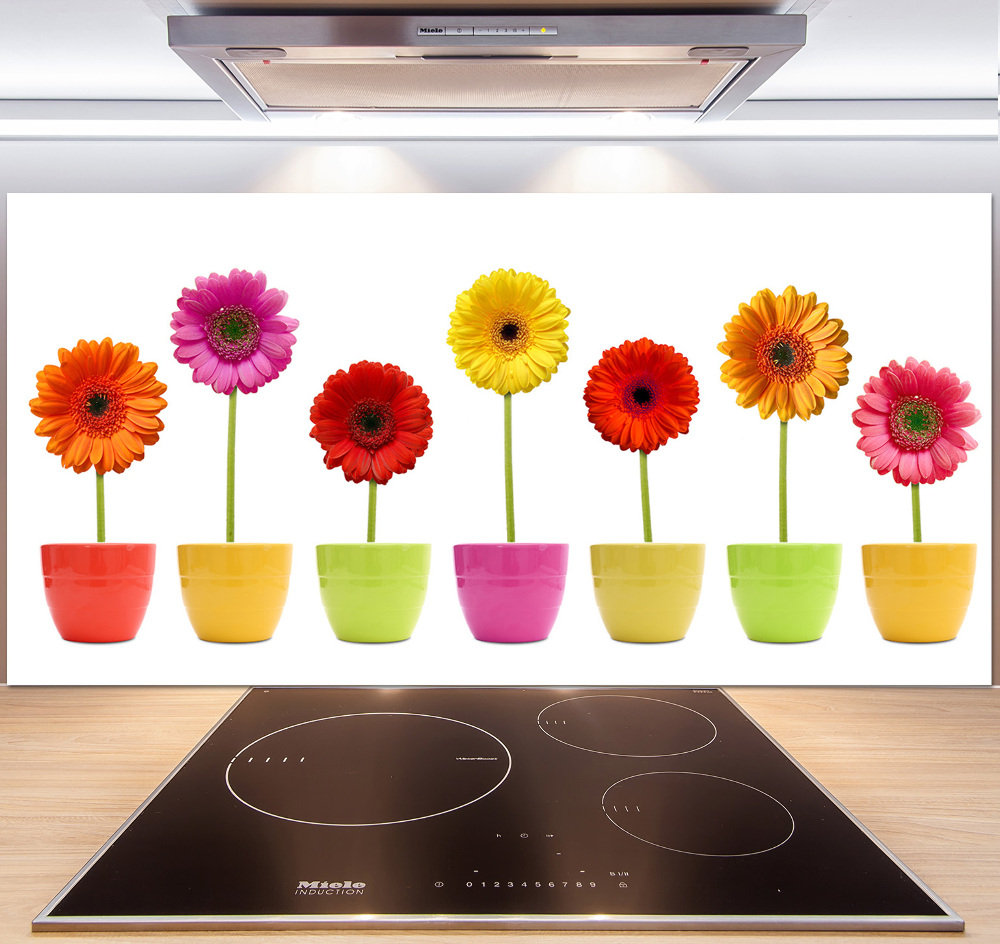 Kitchen splashback Colorful gerberas