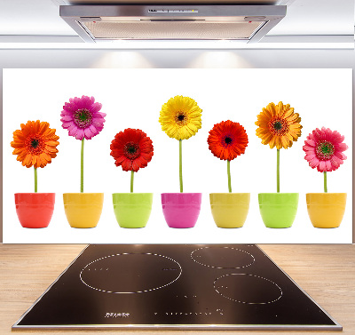 Kitchen splashback Colorful gerberas