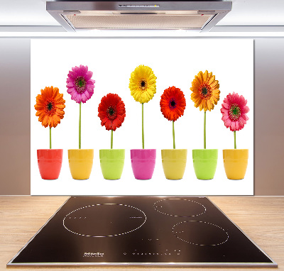 Kitchen splashback Colorful gerberas