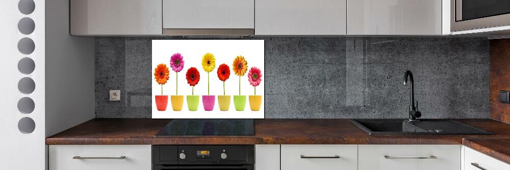 Kitchen splashback Colorful gerberas