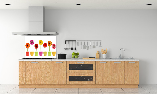 Kitchen splashback Colorful gerberas