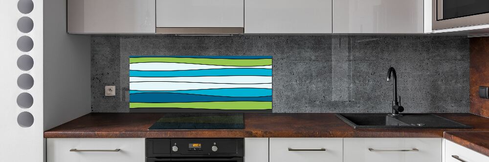 Kitchen splashback Colorful stripes