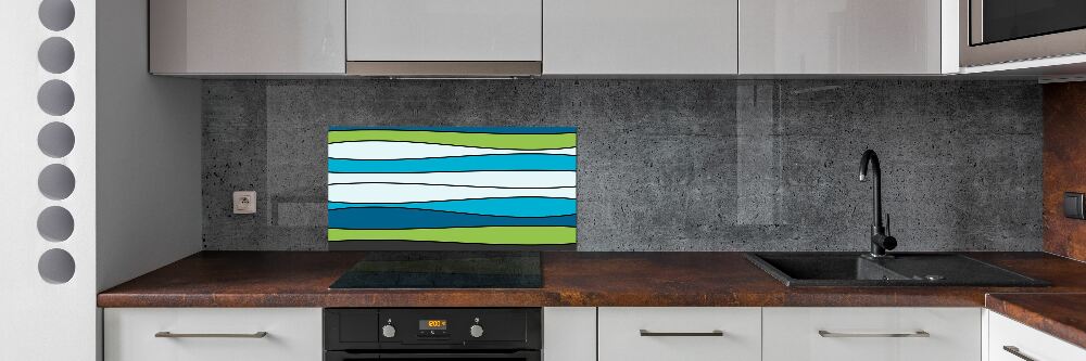 Kitchen splashback Colorful stripes