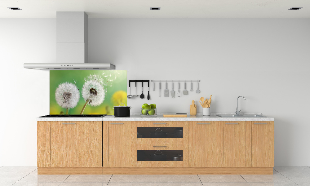 Kitchen splashback dandelions