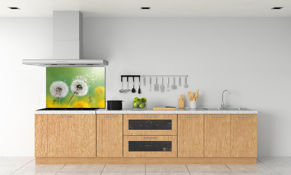 Kitchen splashback dandelions