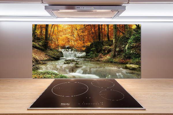 Kitchen splashback panel Waterfall in the forest