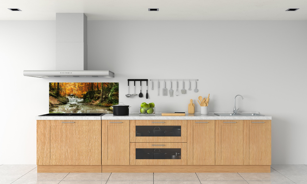 Kitchen splashback panel Waterfall in the forest