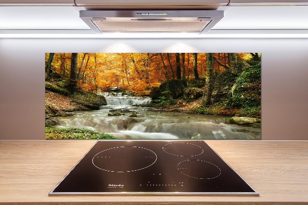 Kitchen splashback panel Waterfall in the forest