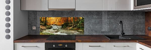 Kitchen splashback panel Waterfall in the forest