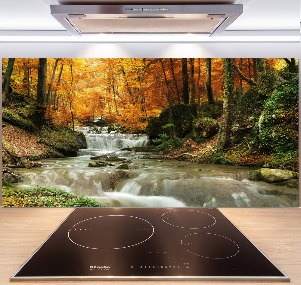 Kitchen splashback panel Waterfall in the forest