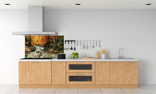 Kitchen splashback panel Waterfall in the forest