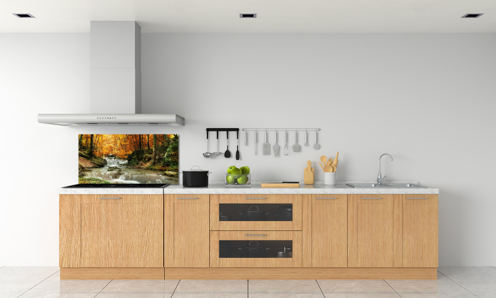 Kitchen splashback panel Waterfall in the forest