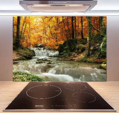 Kitchen splashback panel Waterfall in the forest