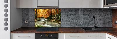 Kitchen splashback panel Waterfall in the forest