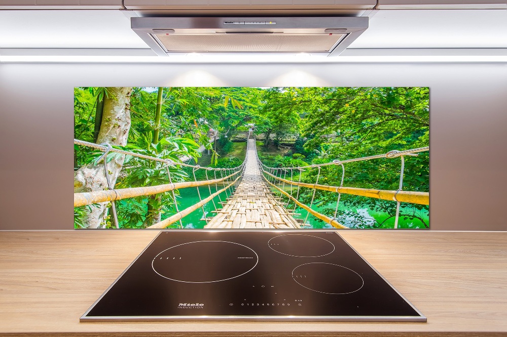 Kitchen splashback Bamboo forest bridge